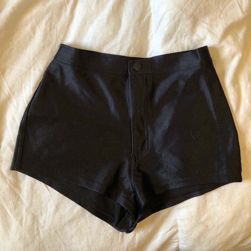 American Apparel Black Disco Shorts